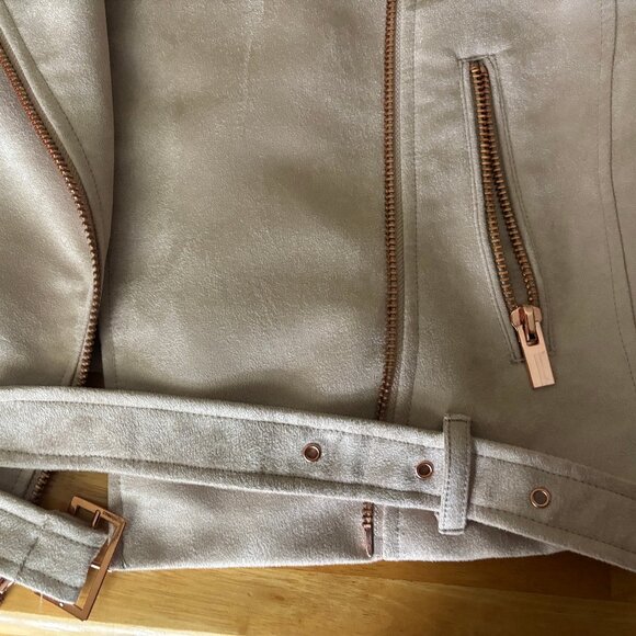 NWT! Lauren Conrad Runway Suede Jacket With RoseGold Hardware -- Sz 16 - Picture 4 of 6